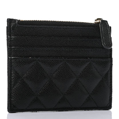 Chanel Caviar Quilted CC Zip Card Holder Black 3 of 7