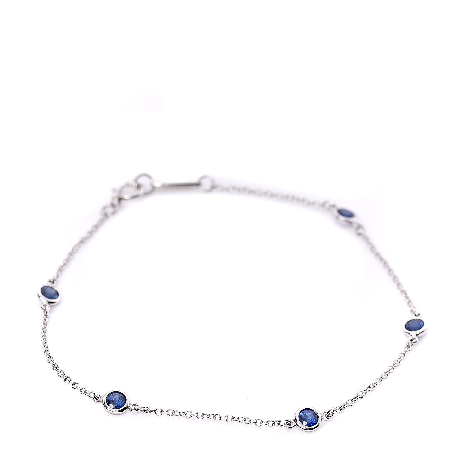 Tiffany Platinum Blue Sapphire Elsa Peretti Color By The Yard Bracelet 1 of 11