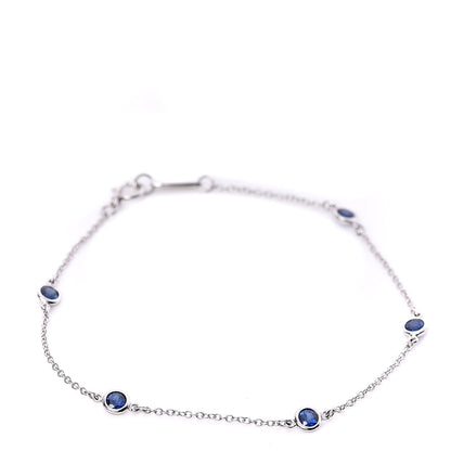 Tiffany Platinum Blue Sapphire Elsa Peretti Color By The Yard Bracelet 1 of 11