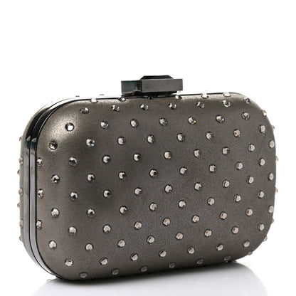 Jimmy Choo Crystal Embellished Suede Cloud Clutch Grey 2 of 7