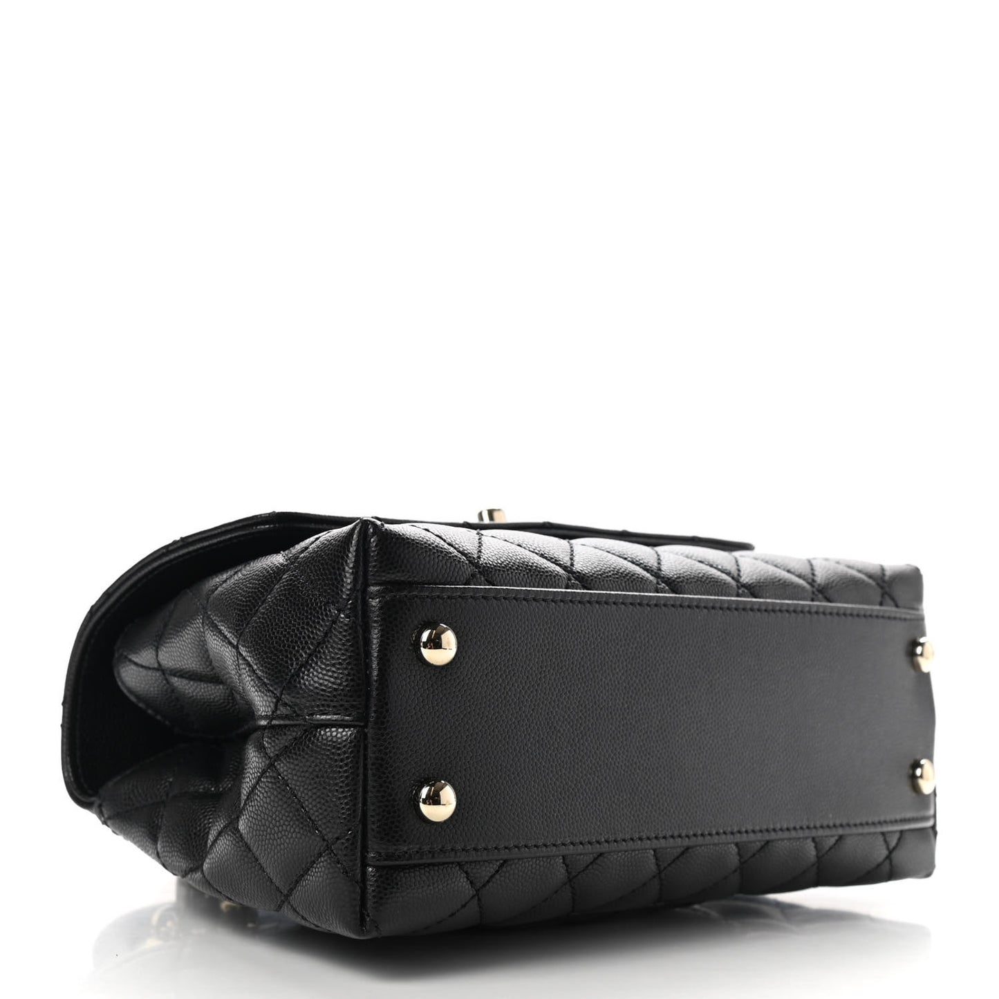 Caviar Quilted Mini Coco Handle Flap Black