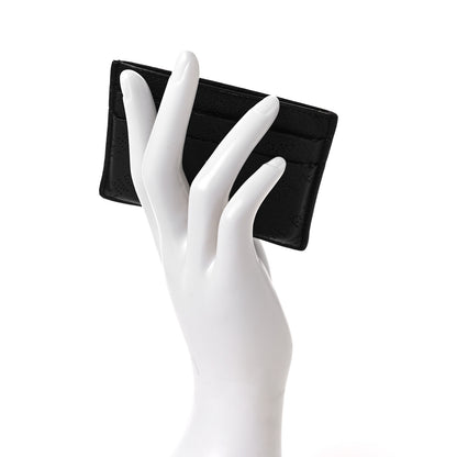 Balenciaga Calfskin Logo Perforated Cash Card Holder Black 2 of 7