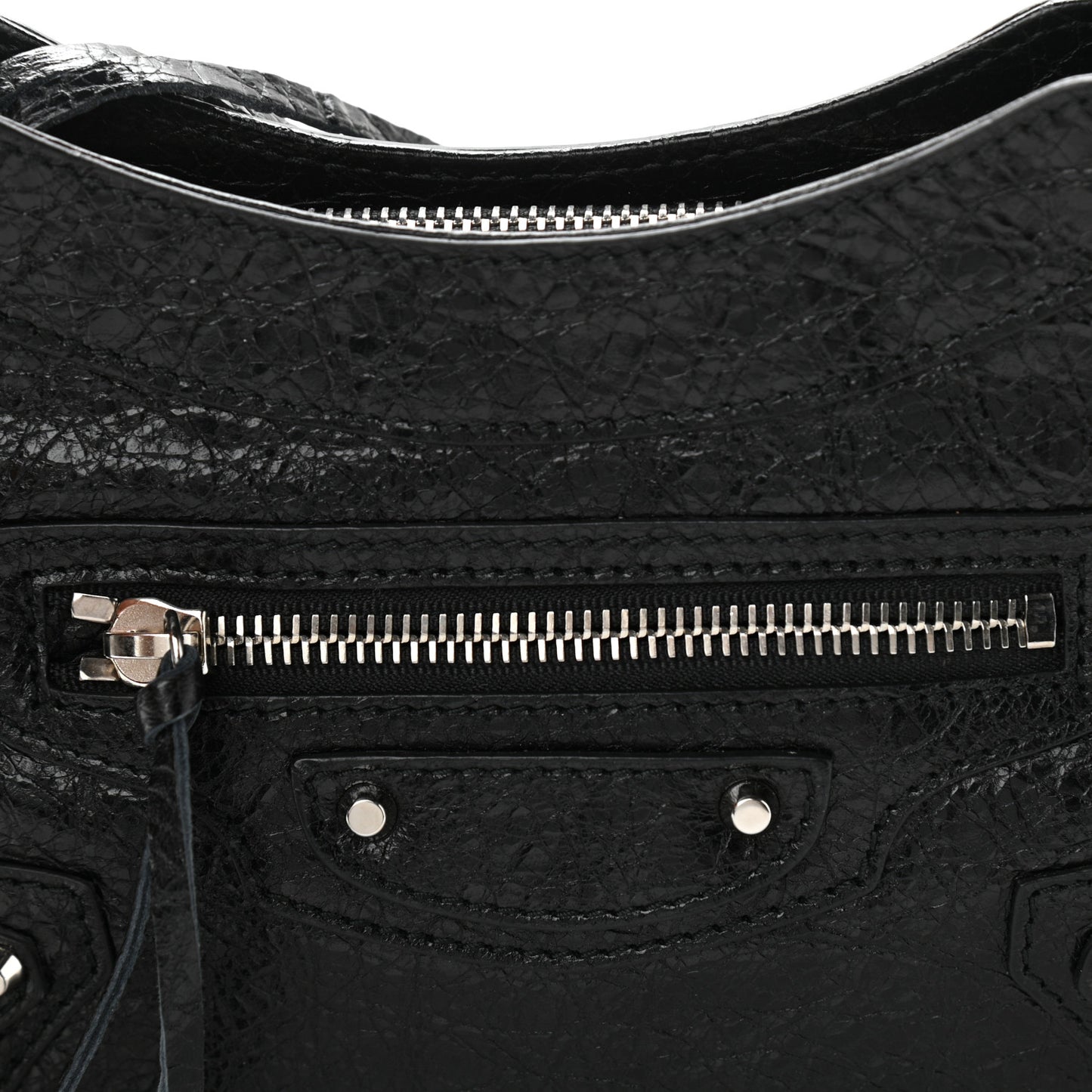 Agneau Classic Silver Hardware Hip Black