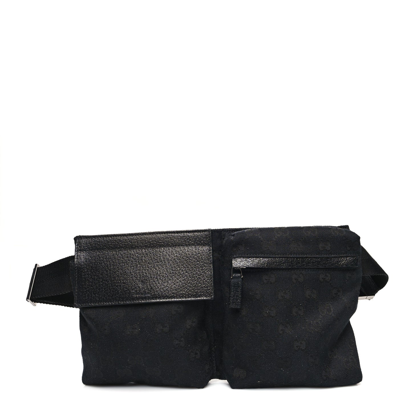 GG Monogram Double Pocket Belt Bag Black