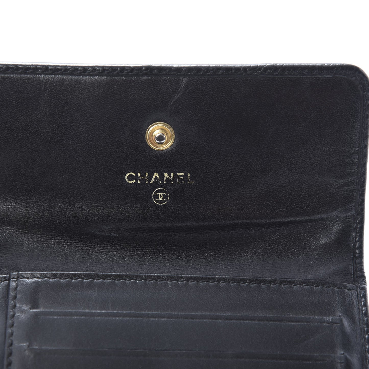 Caviar Timeless CC Compact Flap Wallet Black