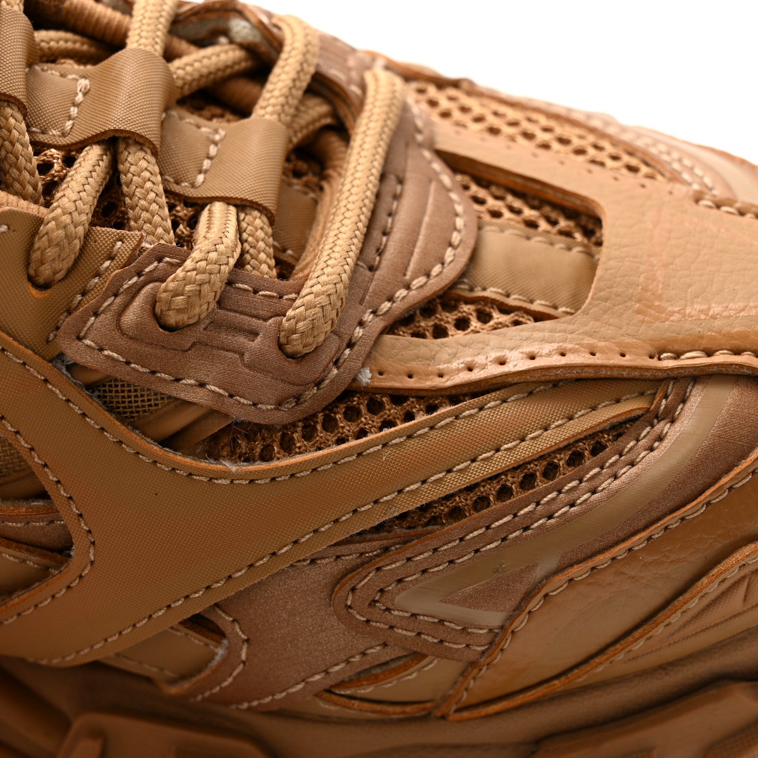 Balenciaga Rubber Mesh Monocolor Clear Sole Womens Track.2 Open Sneakers 35 Light Brown 9 of 11