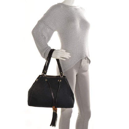 Gucci Monogram Peggy Braided Tote Black 2 of 7