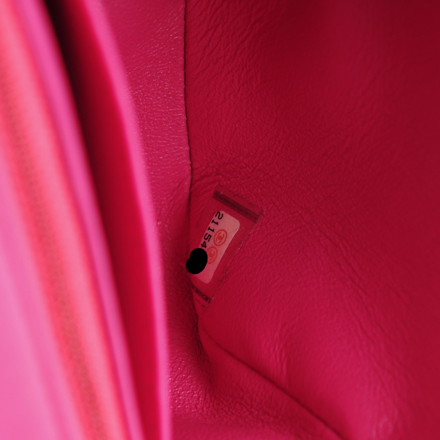 Chanel Lambskin Chevron Quilted Mini Square Flap Fuchsia 8 of 9