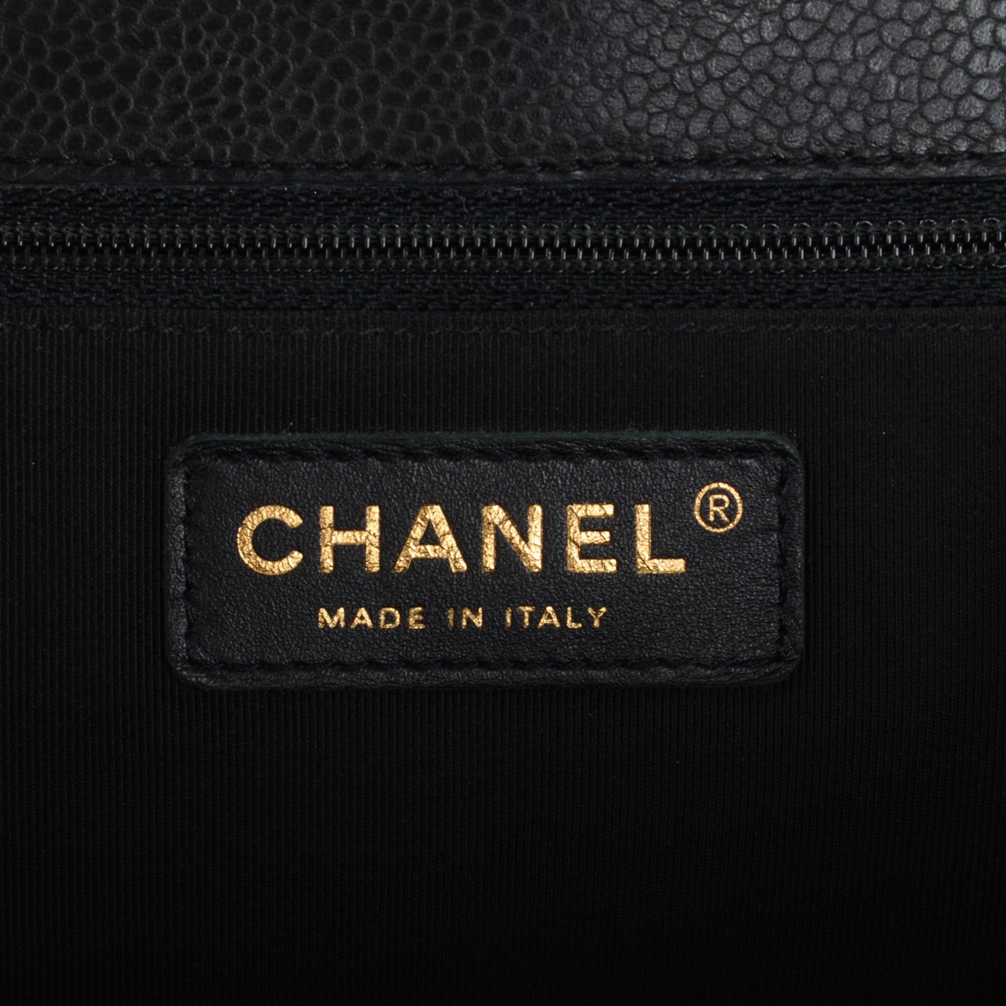 Caviar Quilted Flap Tote Black