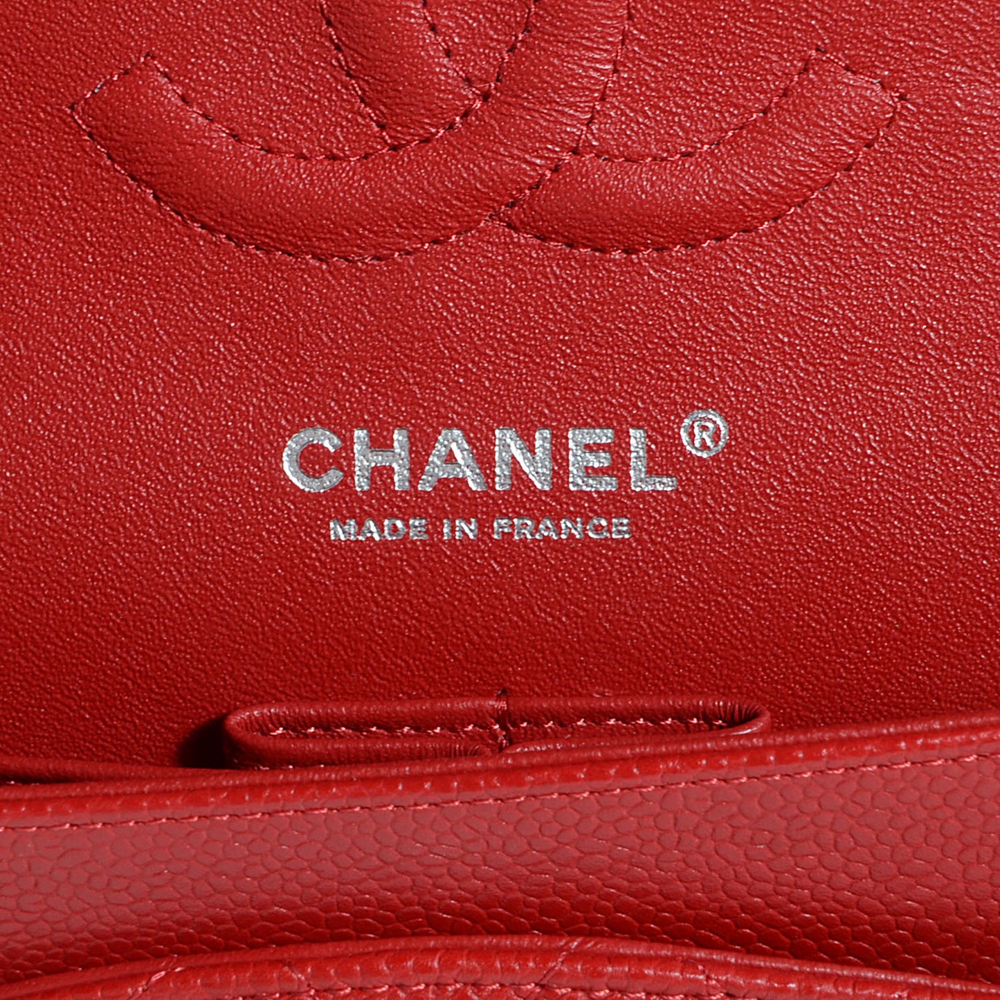 Caviar Quilted Medium Double Flap Red