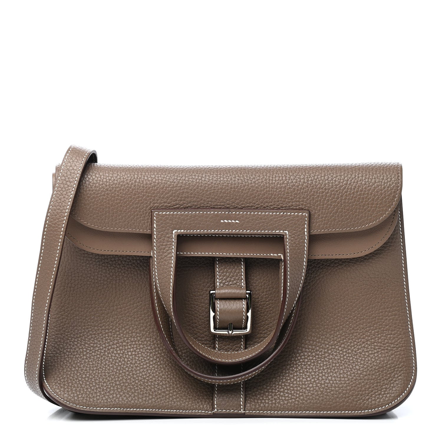 Hermes Taurillon Clemence Halzan 31 GM Etoupe 1 of 8