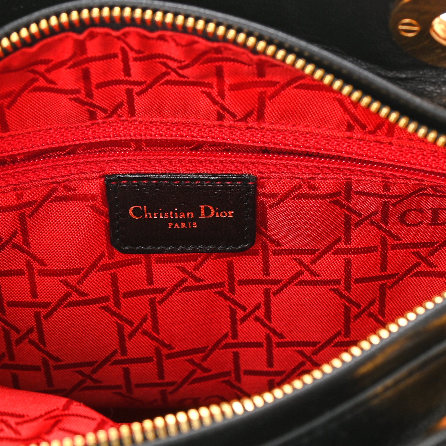 Christian Dior Lambskin Cannage Medium Lady Dior Black 5 of 7