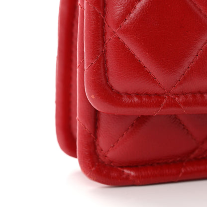 Chanel Shiny Lambskin Quilted Extra Mini Flap Red 12 of 12