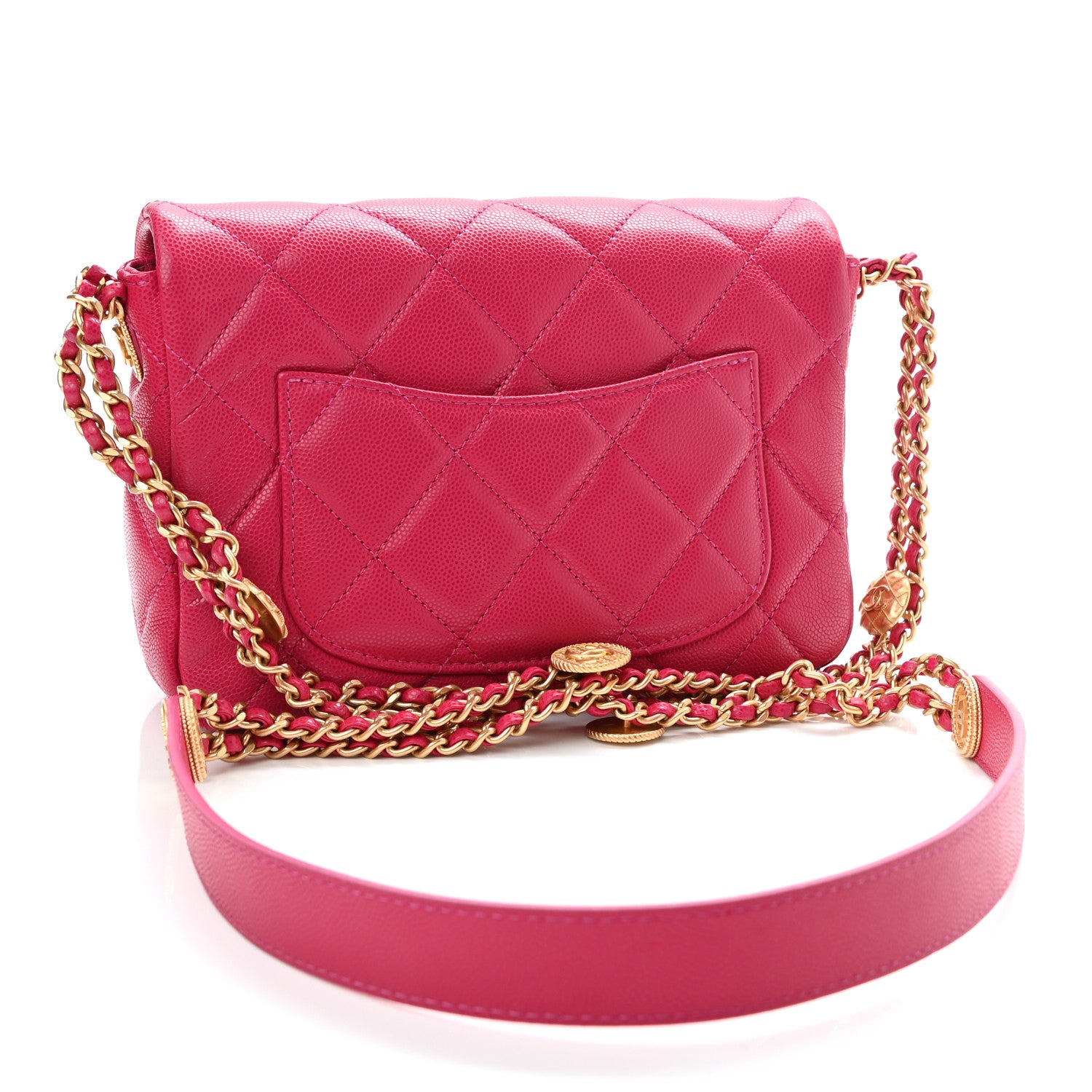 Chanel Caviar Quilted Small Twist Your Buttons Flap Fuchsia 3 of 11