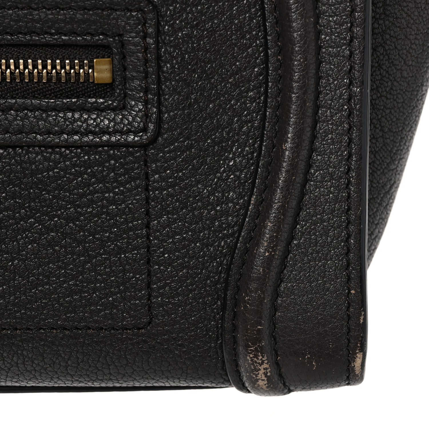 Celine Drummed Calfskin Nano Luggage Black 9 of 11