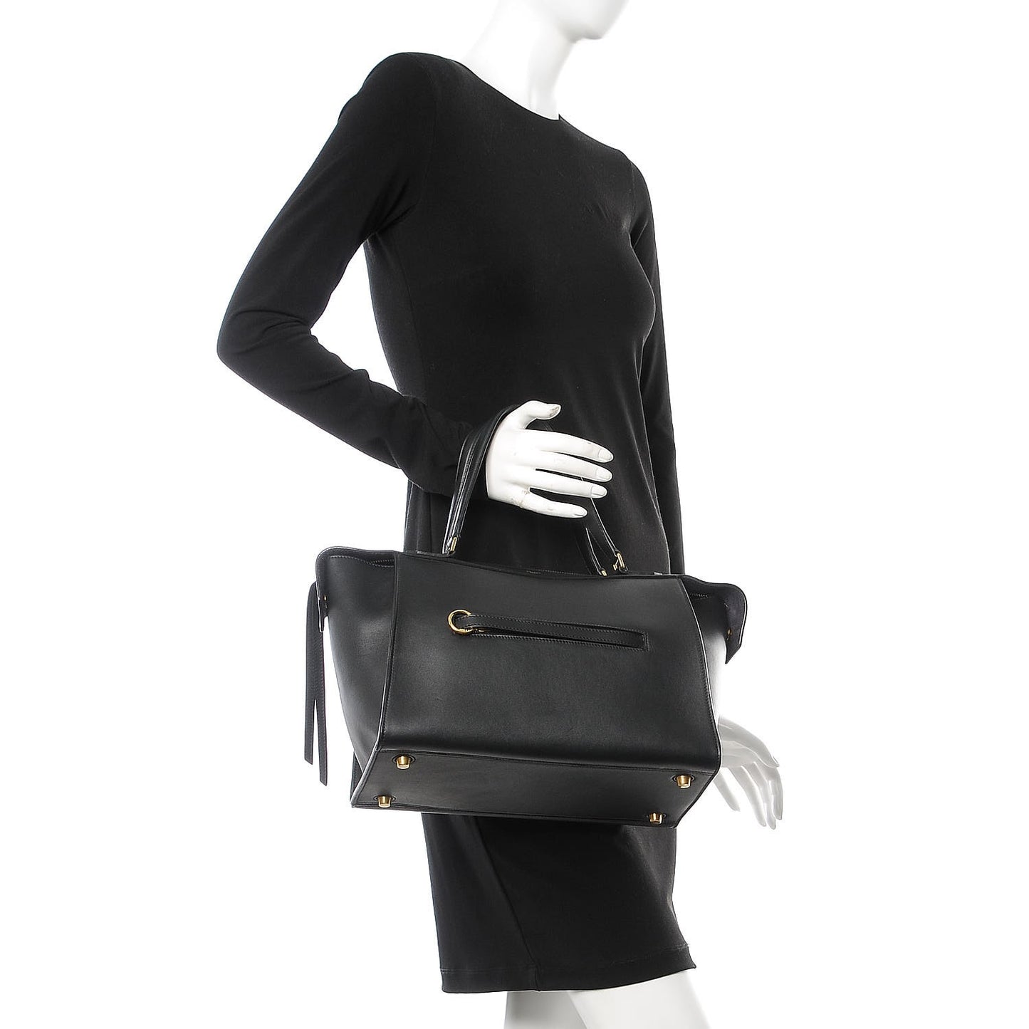 Smooth Calfskin Small Ring Bag Black