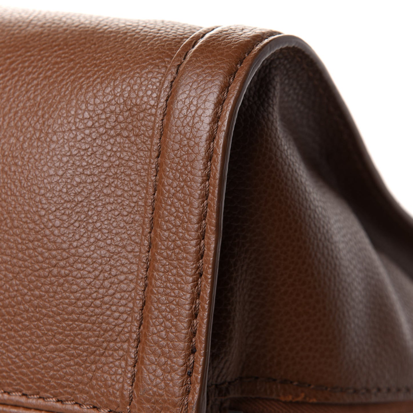 Pebbled Calfskin Large Skull Padlock Zip Around Tote Cuoio