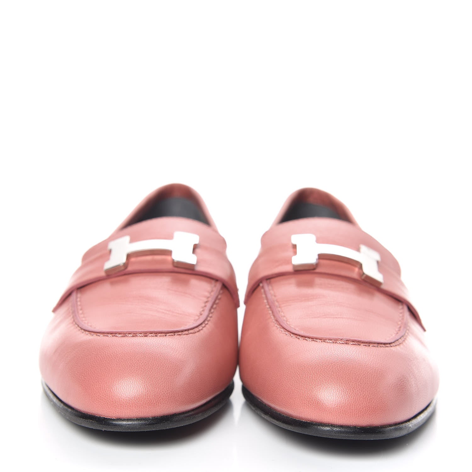 Hermes Goatskin Paris Loafers 37 Rouge Blush 2 of 9