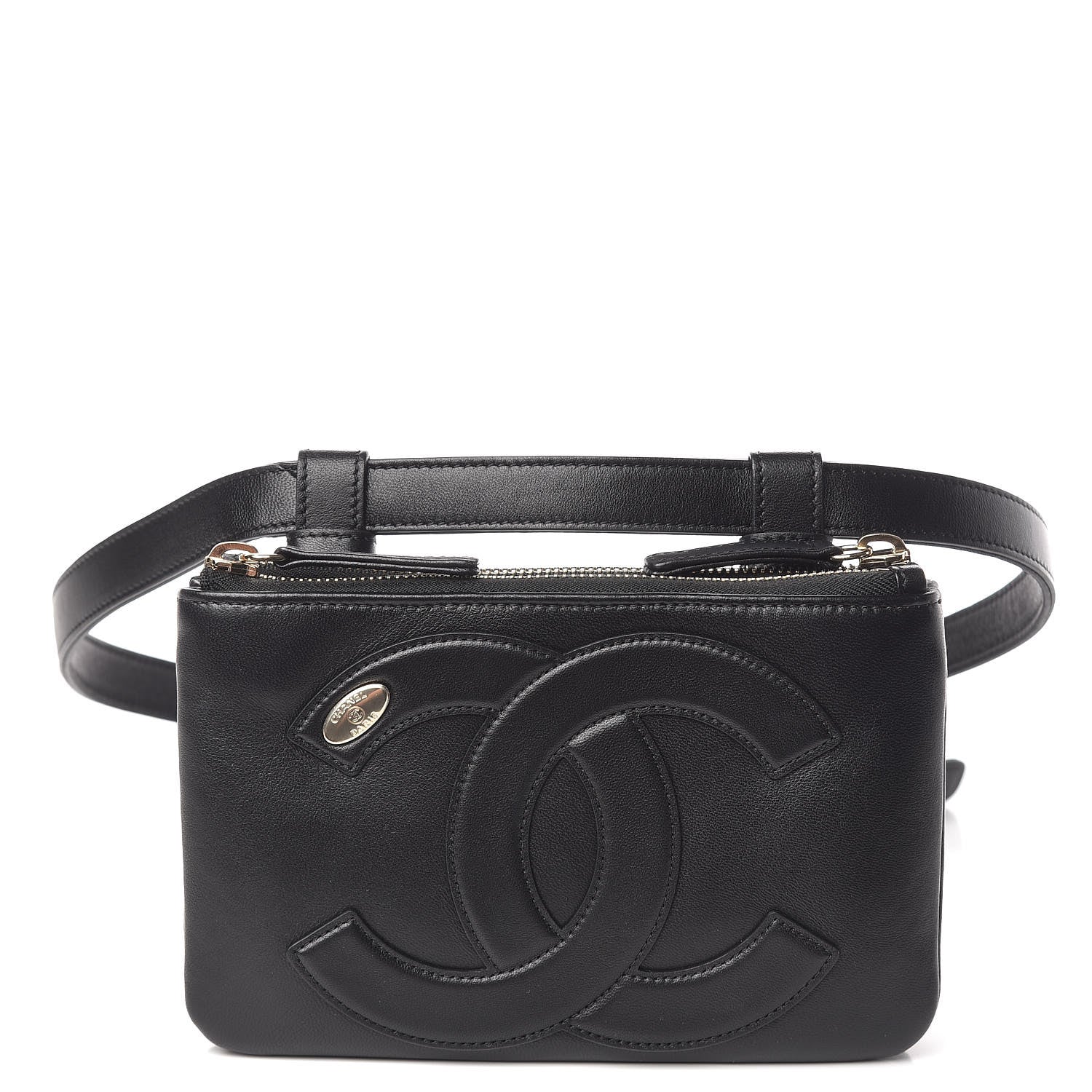 Chanel Lambskin CC Mania Waist Belt Bag Black 1 of 11