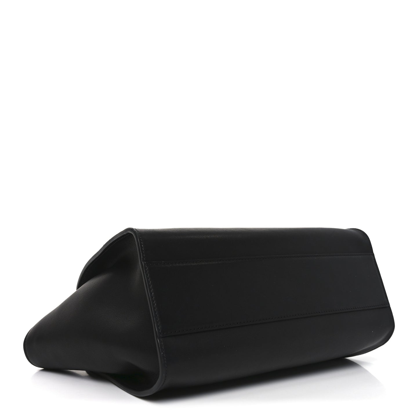 Polished Saddle Calfskin Marlo 12 Tote Bag Black