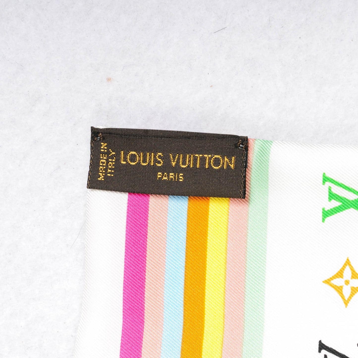 Silk Monogram Multicolor Bandeau White