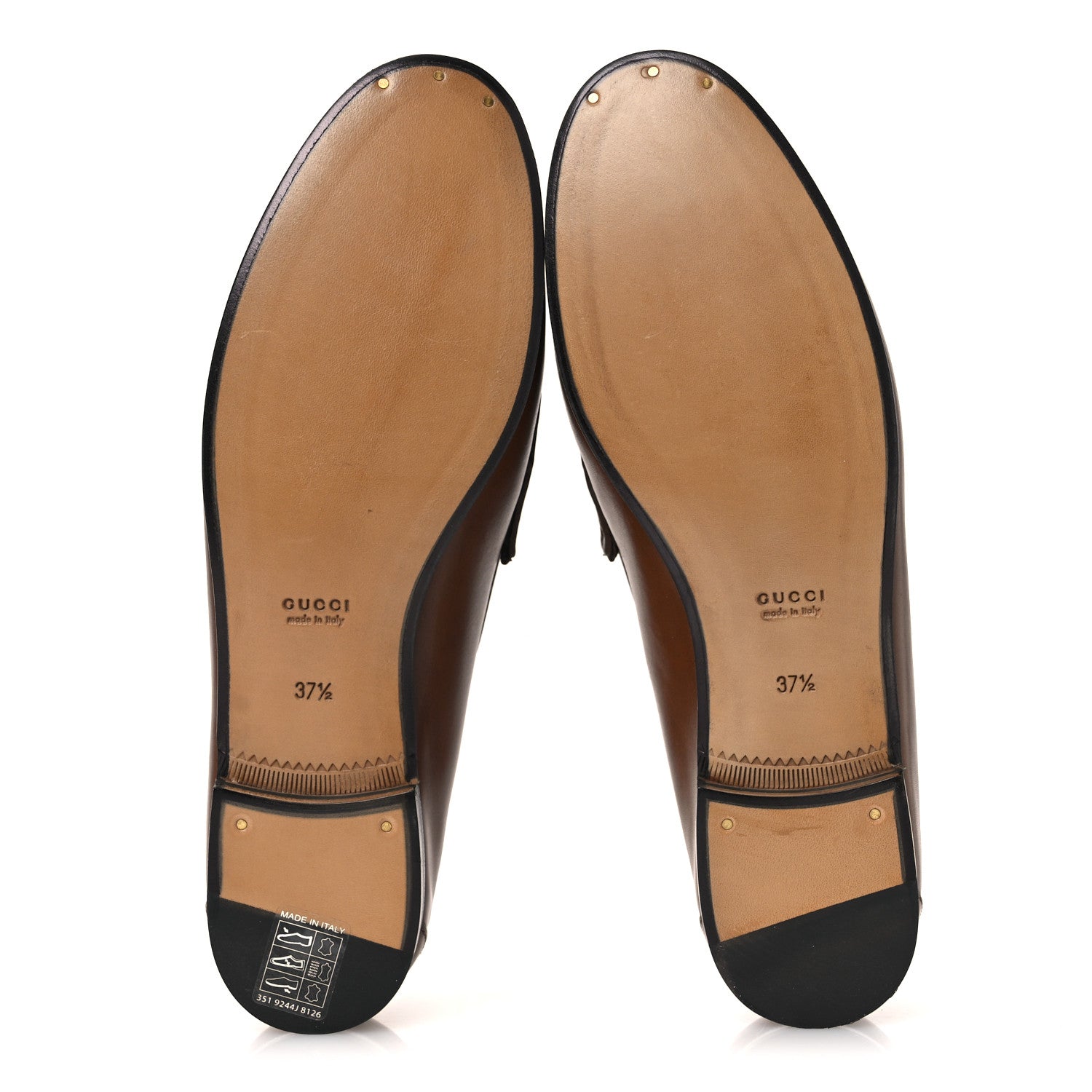 Gucci Betis Glamour Calfskin Womens 1953 Horsebit Loafers 37.5 Brown Sugar 7 of 12