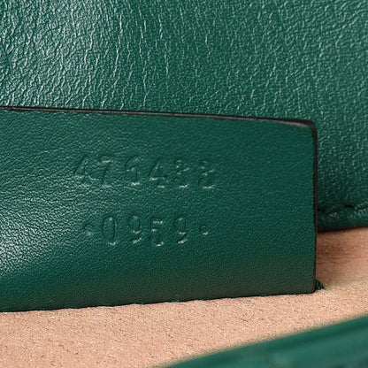 Gucci Calfskin Matelasse Super Mini GG Marmont Shoulder Bag Emerald Green 7 of 15