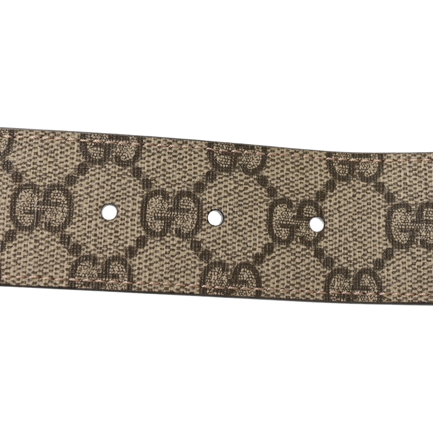 GG Supreme Monogram Plutone Calfskin Double G Reversible 37mm Belt 100 40 Beige Ebony Souffle Rose