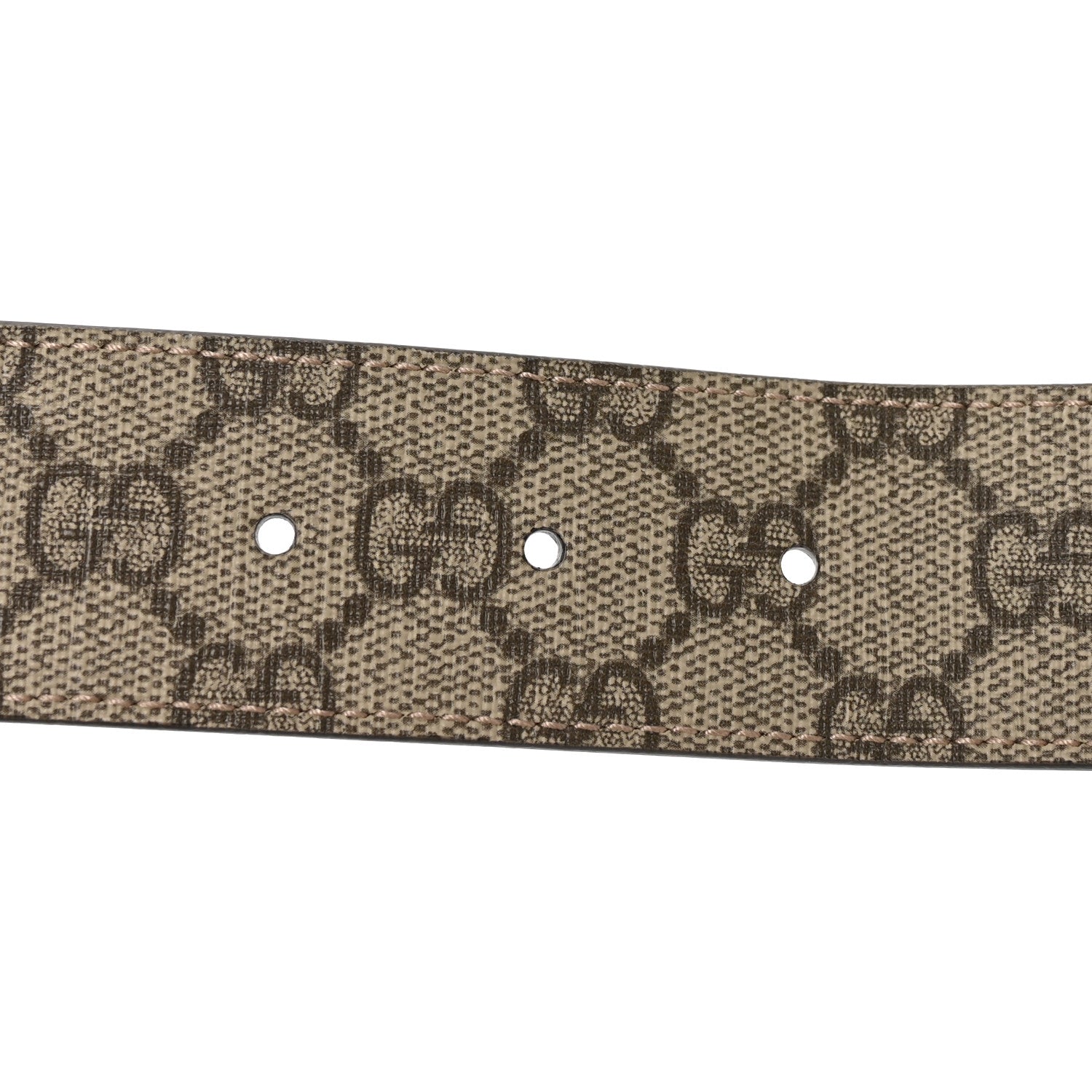Gucci GG Supreme Monogram Plutone Calfskin Double G Reversible 37mm Belt 100 40 Beige Ebony Souffle Rose 4 of 5
