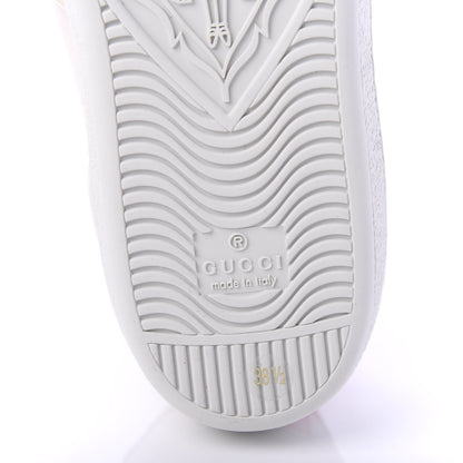 Gucci Calfskin Stripe Womens New Ace Sneakers 38.5 New Mystic White Ecru Red Flame 6 of 9