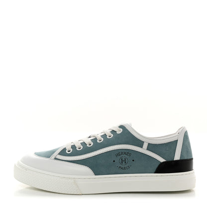 Hermes Suede Get Sneakers 39.5 Vert D'eau White 1 of 8