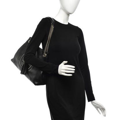 Gucci Pebbled Calfskin Medium Soho Chain Shoulder Bag Black 2 of 7