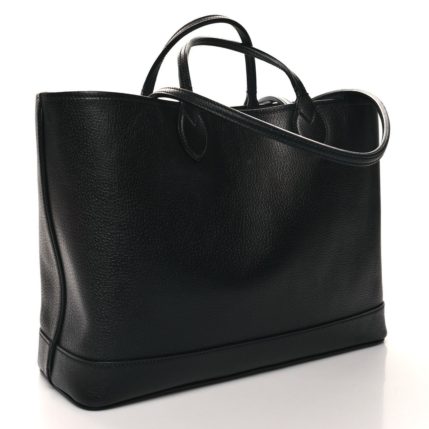 Textured Dollar Calfskin Medium Ophidia Shoulder Tote Bag Black
