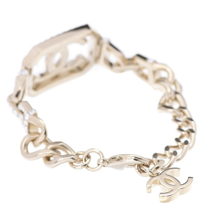 Chanel Crystal Pearl CC Vendome Bracelet Gold Pearly White 3 of 5
