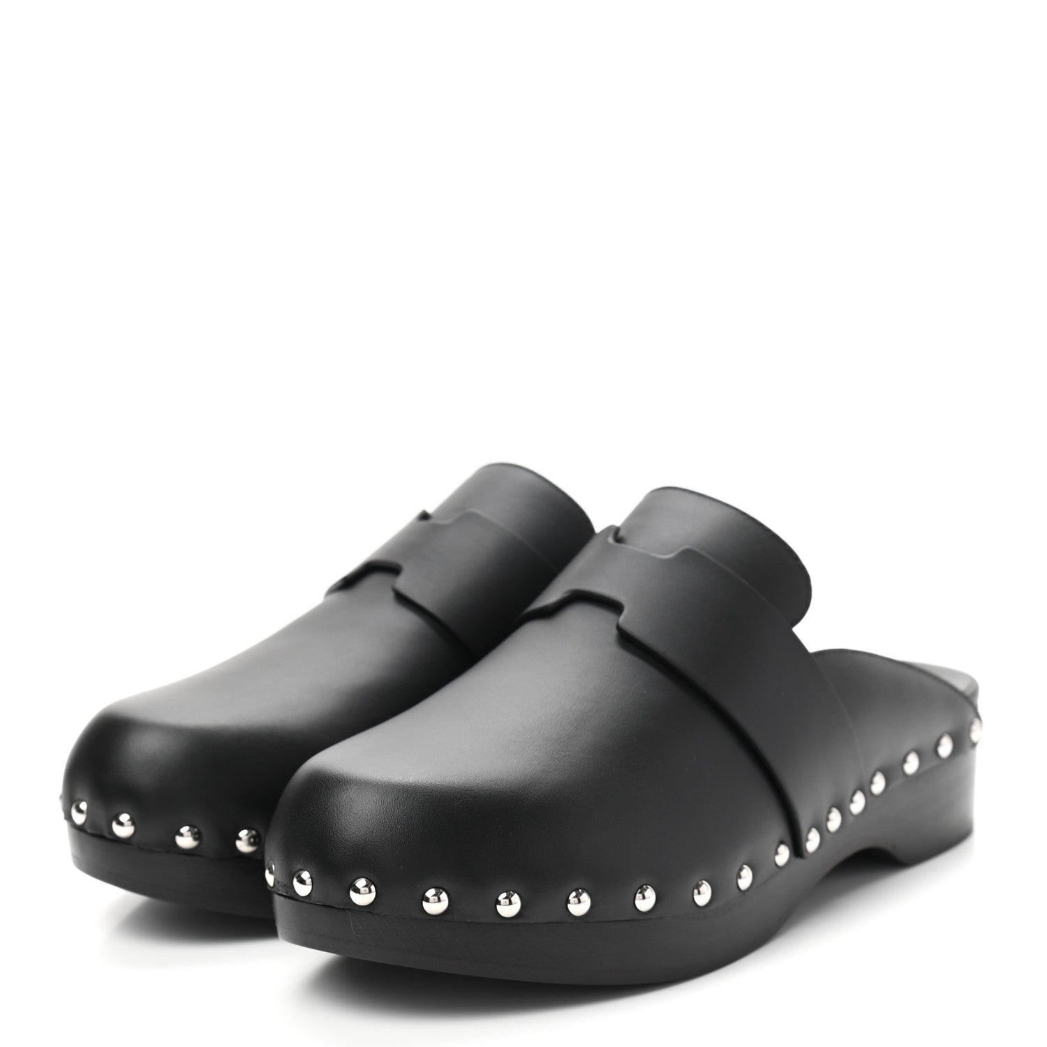 Hermes Calfskin Calya Mules 38 Black 3 of 7