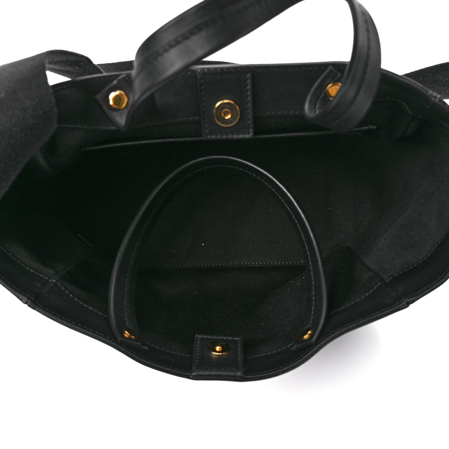 Canvas Calfskin Mini Logo Tote Black