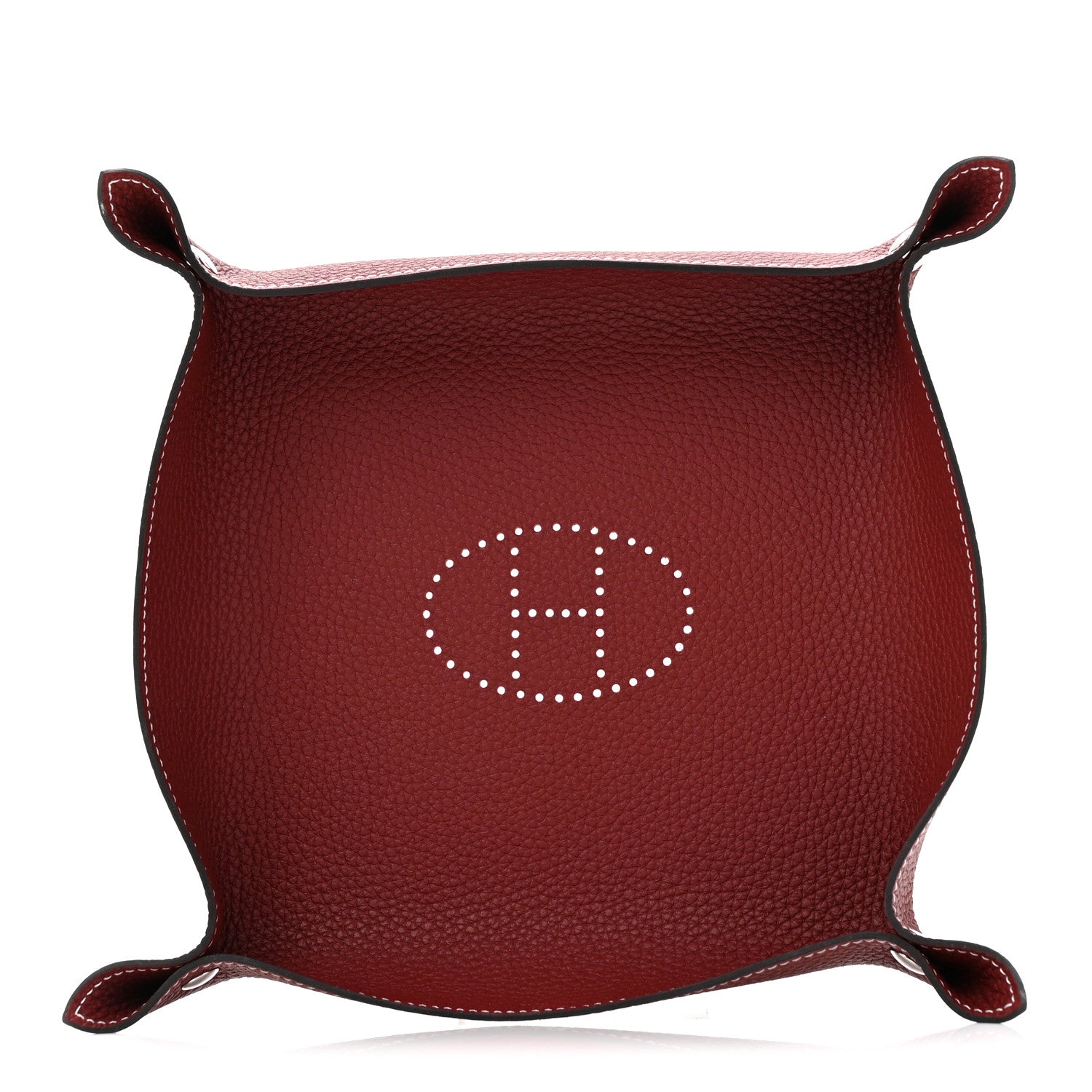 Hermes Taurillon Clemence Mises et Relances Change Tray Rouge H 1 of 8