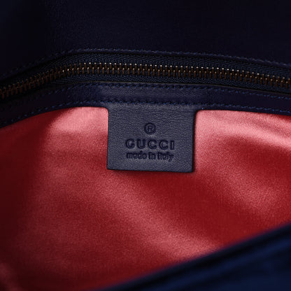 Gucci Velvet Matelasse Small GG Marmont Shoulder Bag Cobalt Blue 8 of 10