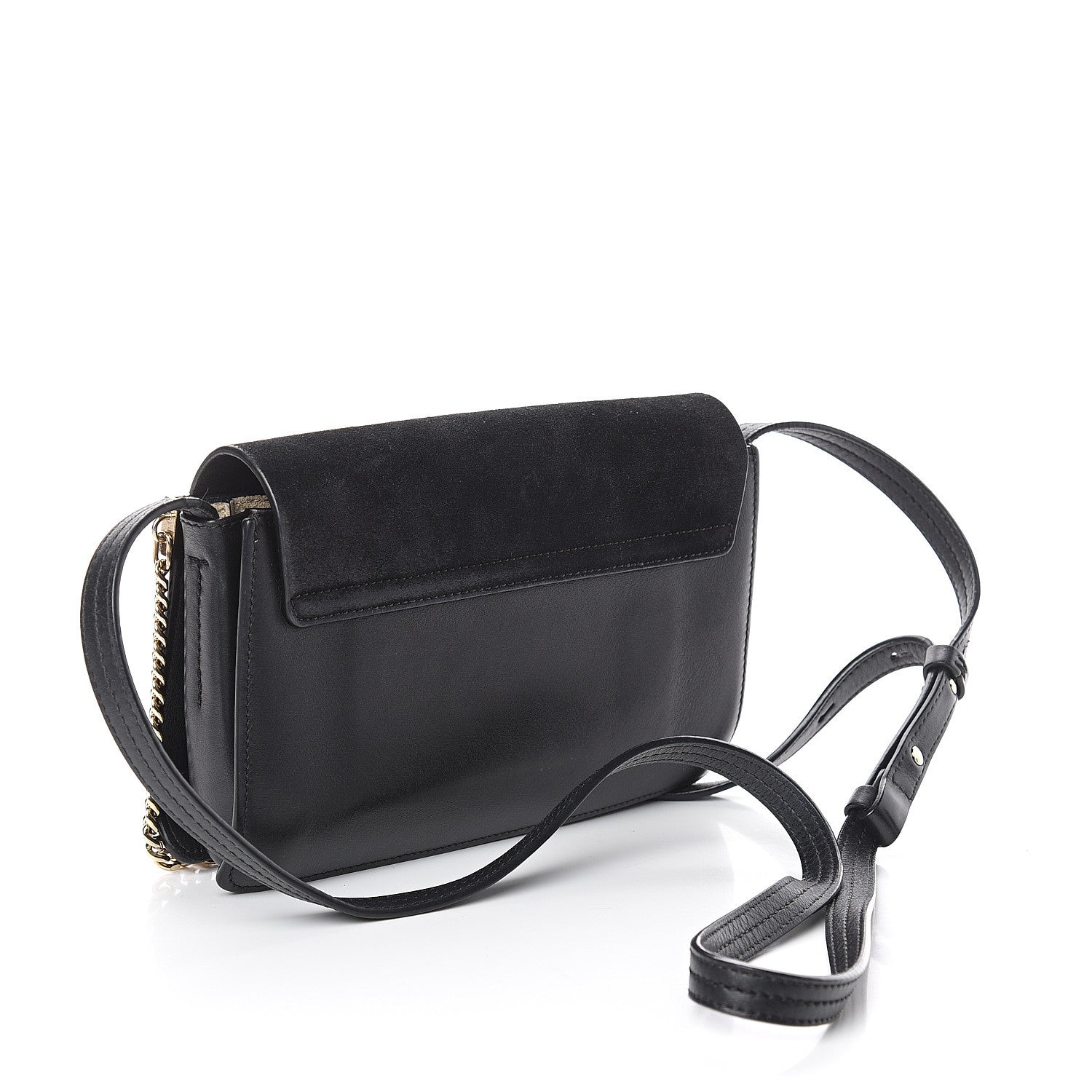 Chloe Suede Calfskin Small Faye Shoulder Bag Black 2 of 7