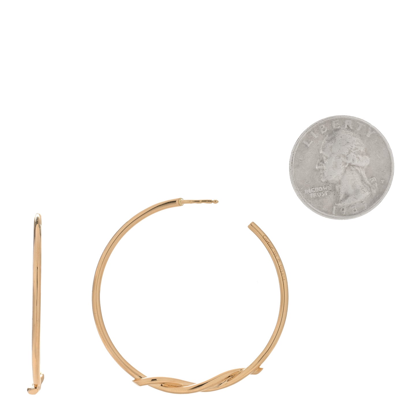 18K Yellow Gold Entrelaces Hoop Earrings