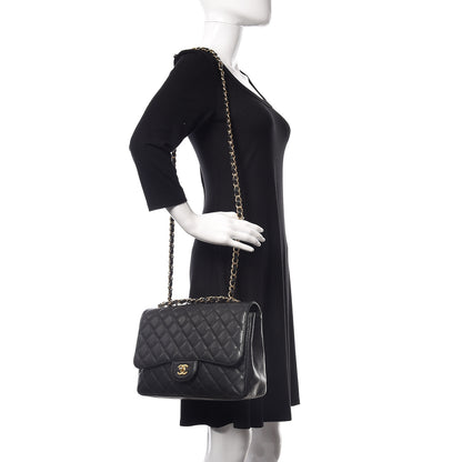 Chanel Caviar Quilted Jumbo Single Flap Black 2 of 13