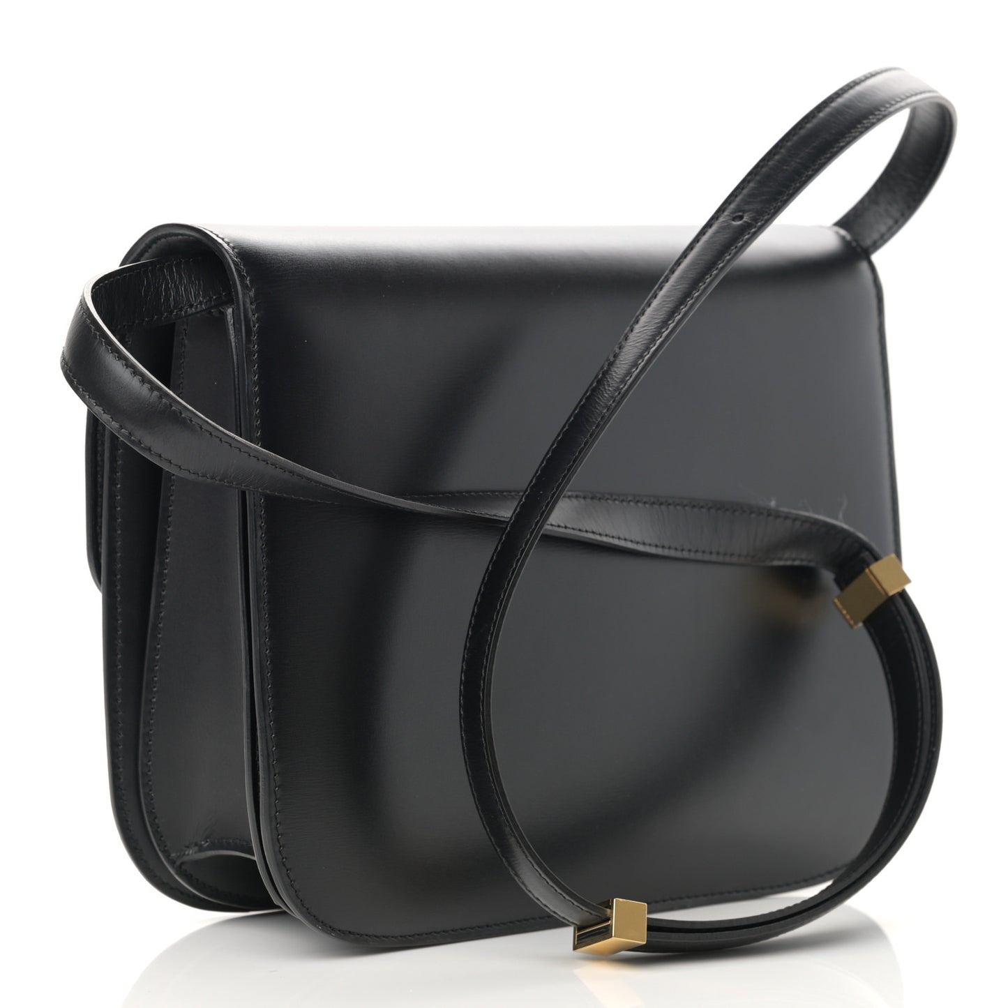 Box Calfskin Medium Classic Box Flap Bag Black