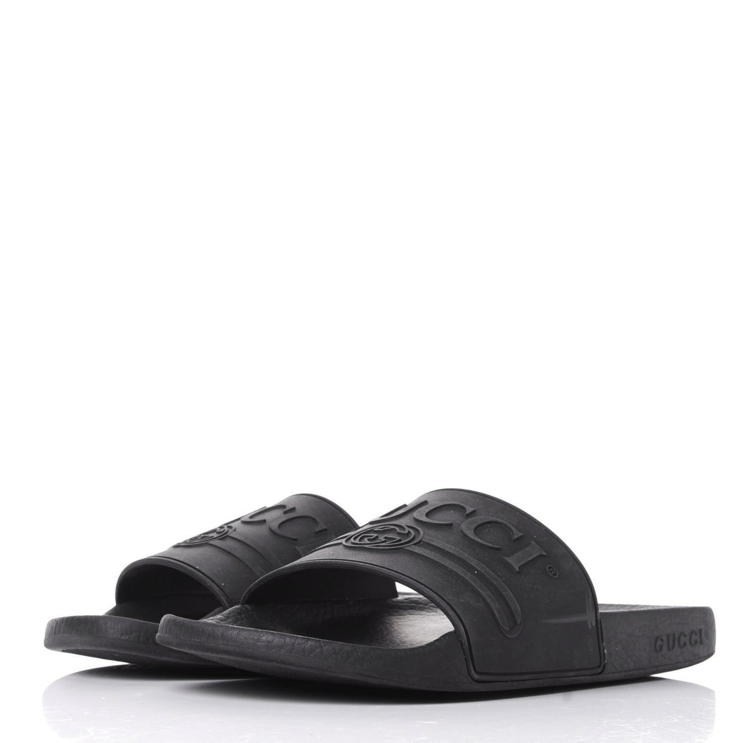 Rubber Womens Logo Slide Sandals 39 Black
