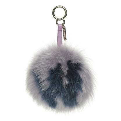 Fendi Fox Fur Shiny Nappa Bi-Color R ABCharm Bag Charm Lilla Blue Violetta 1 of 5