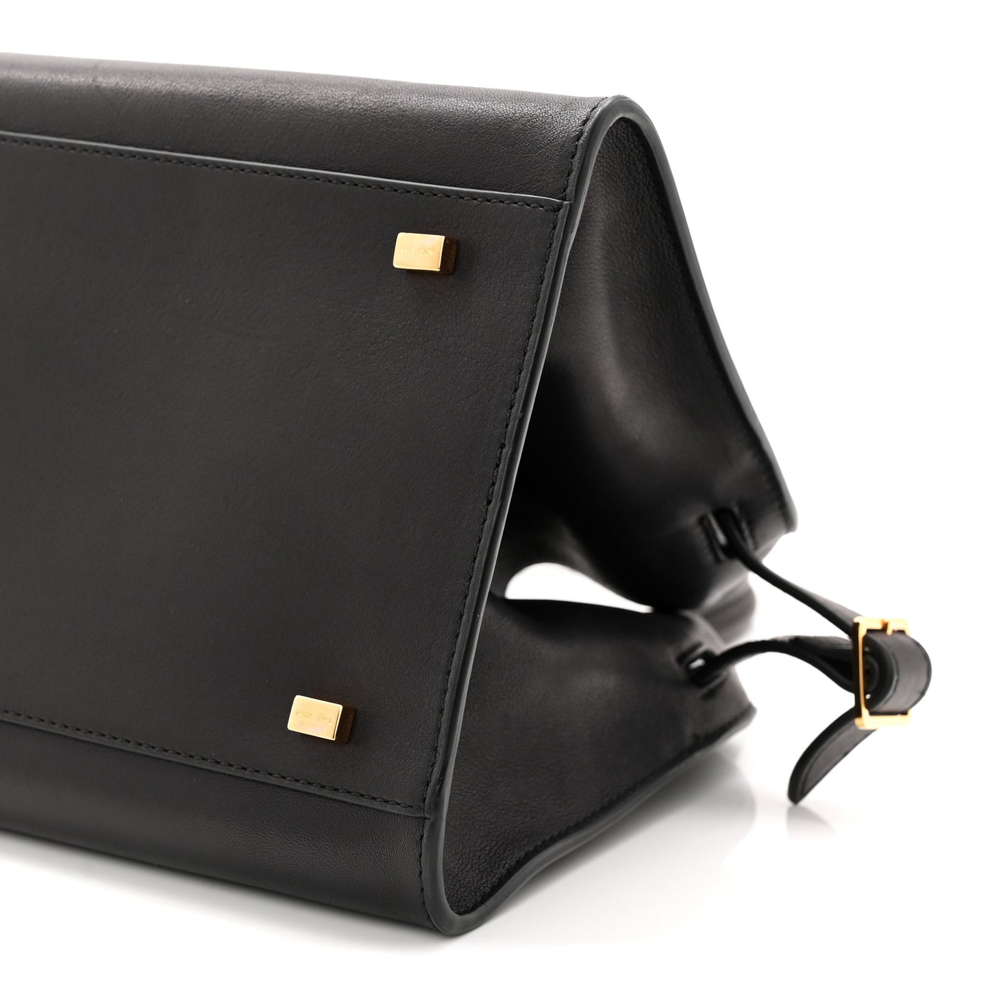 Polished Saddle Calfskin Soft Margaux 10 Bag Black