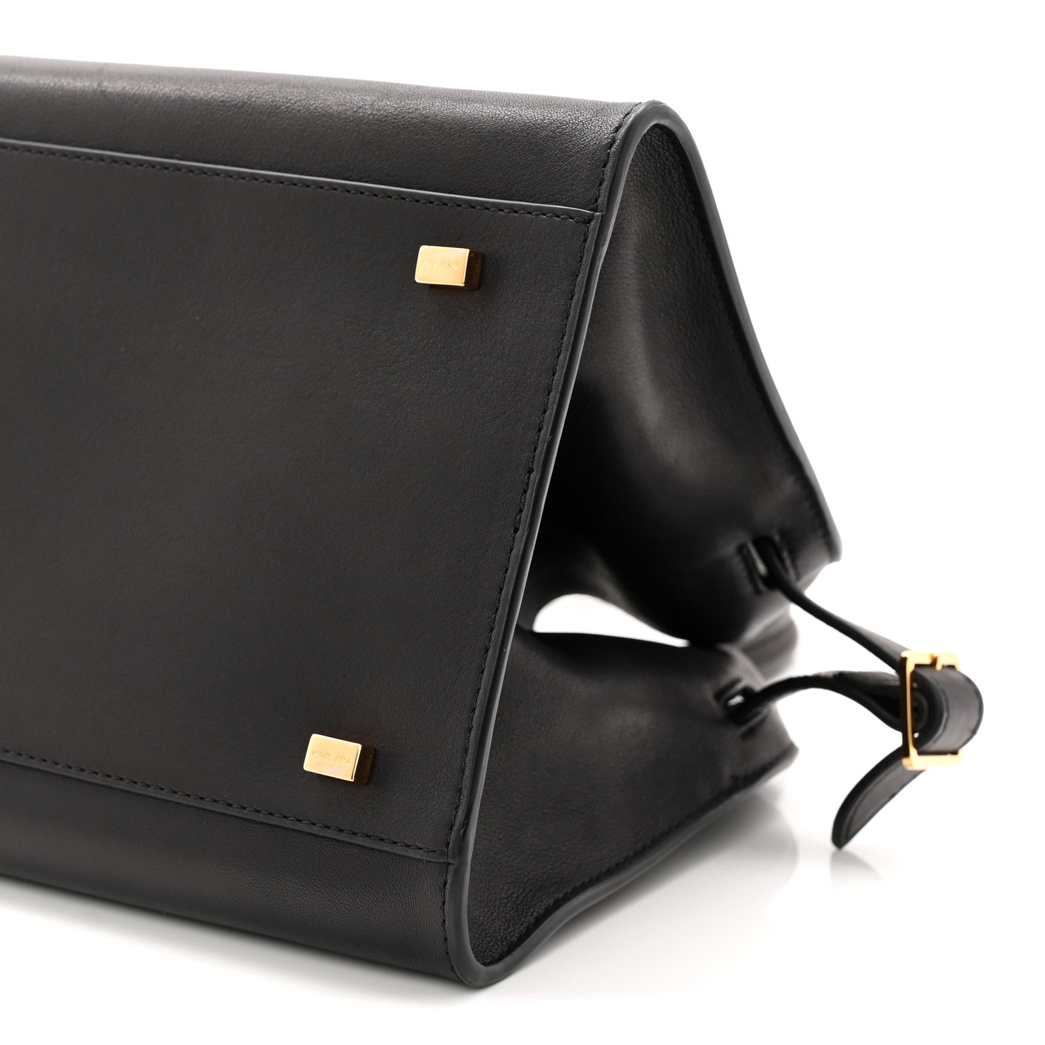 The Row Polished Saddle Calfskin Soft Margaux 10 Bag Black 9 of 9