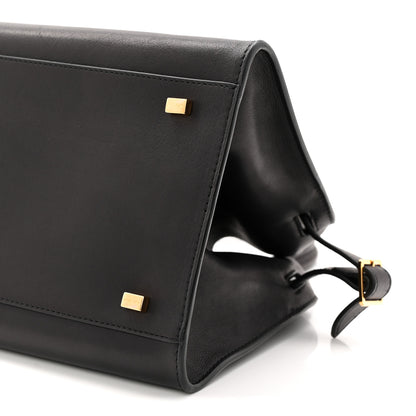 The Row Polished Saddle Calfskin Soft Margaux 10 Bag Black 9 of 9