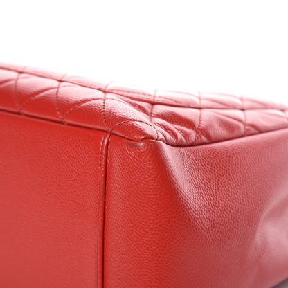 Chanel Caviar Quilted Grand Shopping Tote GST Red 15 of 17