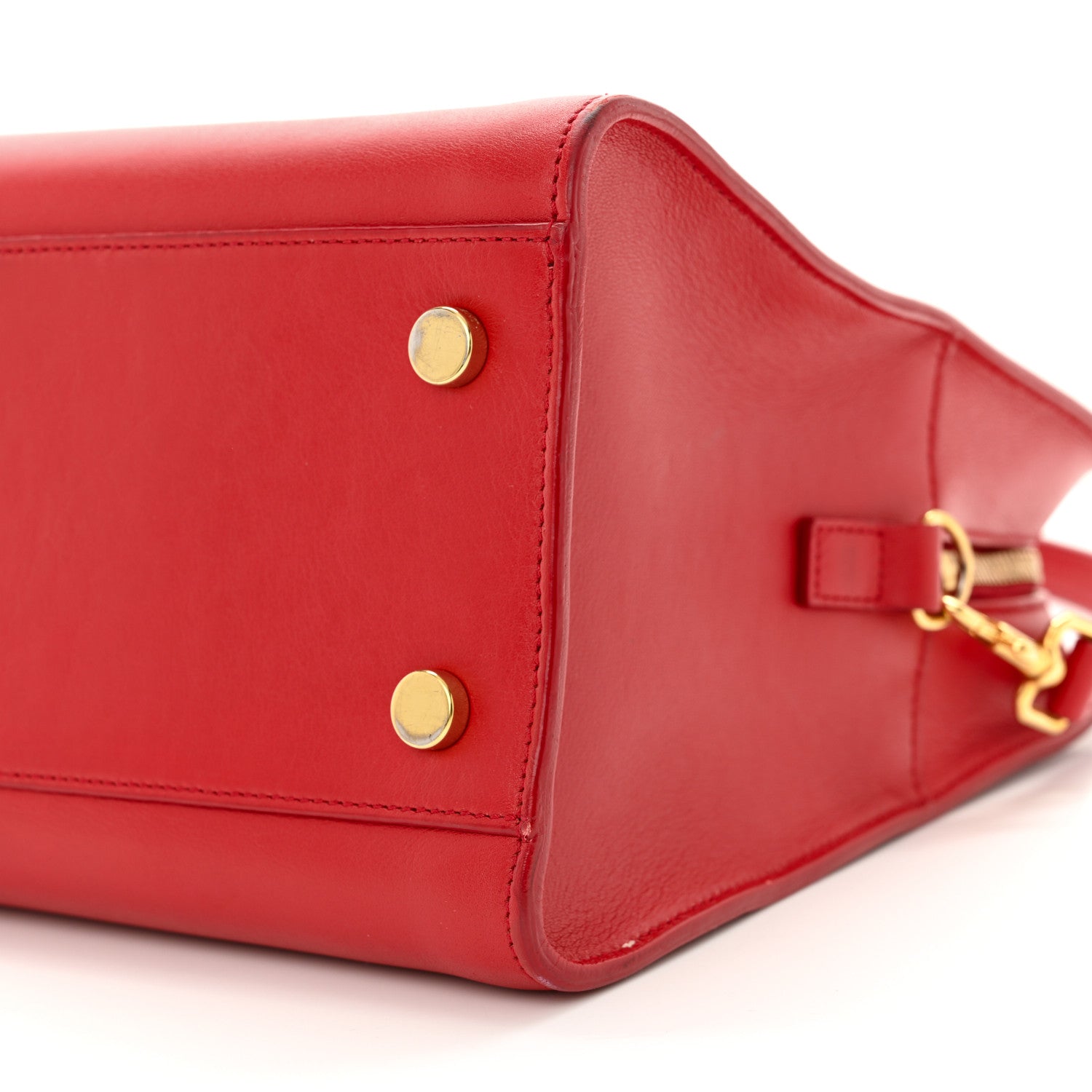 Saint Laurent Calfskin Small Monogram Cabas Lipstick Red 10 of 12