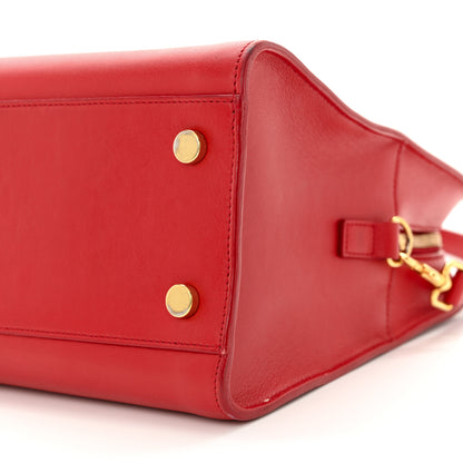 Saint Laurent Calfskin Small Monogram Cabas Lipstick Red 10 of 12